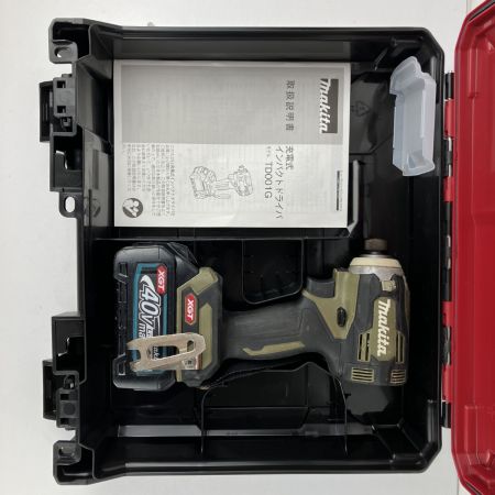 ЗЗ MAKITA マキタ 40v インパクトドライバ バッテリーx1 ケース付 TD001G オリーブ