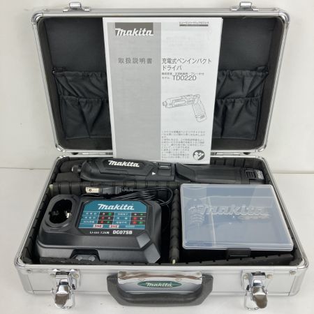 ЗЗ MAKITA マキタ 7.2v 充電式ペンインパクトドライバ 充電器 バッテリー×2 ケース付 TD022D ブラック