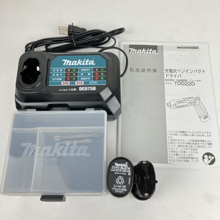 ЗЗ MAKITA マキタ 7.2v 充電式ペンインパクトドライバ 充電器 バッテリー×2 ケース付 TD022D ブラック