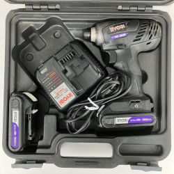 ЗЗ RYOBI リョービ 18v インパクトドライバ バッテリーx2 充電器 ケース付 BID-1805 ブラック Cランク