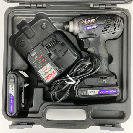 ЗЗ RYOBI リョービ 18v インパクトドライバ バッテリーx2 充電器 ケース付 BID-1805 ブラック