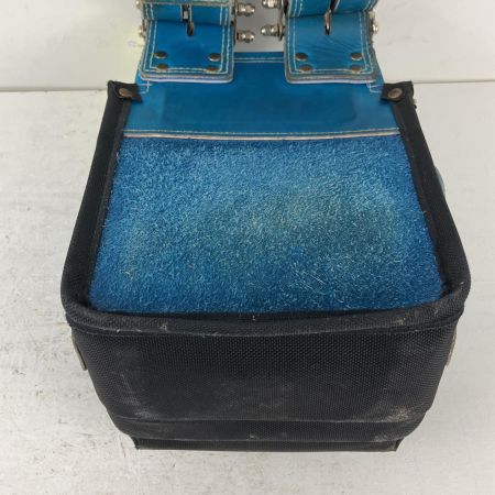 ЗЗ KNICKS 受注生産品 最高級硬式グローブ革 チェーンタイプ3段腰袋 KGBL-301DDX ブルー