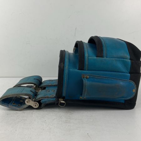 ЗЗ KNICKS 受注生産品 最高級硬式グローブ革 チェーンタイプ3段腰袋 KGBL-301DDX ブルー