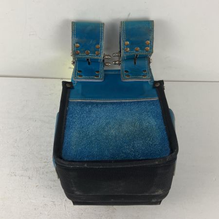 ЗЗ KNICKS 受注生産品 最高級硬式グローブ革 チェーンタイプ3段腰袋 KGBL-301DDX ブルー