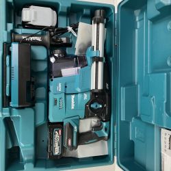 ЗЗ MAKITA マキタ 40v 30mm 充電式ハンマドリル バッテリーx2 充電器 集じんシステム ケース付 HR008G ブルー Aランク