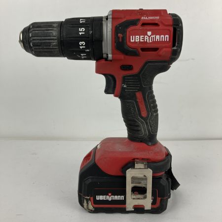 ЗЗ UBERMANN 18v ドライバドリル バッテリーx1 充電器 ケース付 UB18VVDDBL50BPCG レッド×ブラック