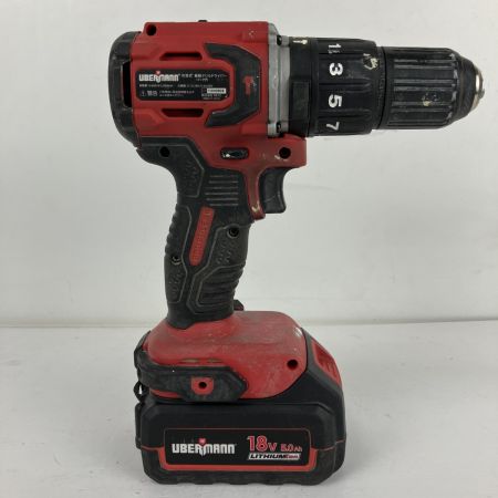 ЗЗ UBERMANN 18v ドライバドリル バッテリーx1 充電器 ケース付 UB18VVDDBL50BPCG レッド×ブラック