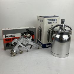 ЗЗ ANEST IWATA 1000cc 常圧 スプレーガン カップ付 W-87 PCL-10B-3 シルバー Sランク