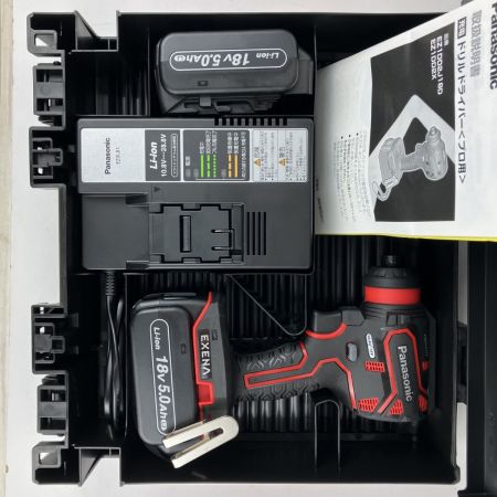 ЗЗ Panasonic パナソニック 18v インパクトドライバ バッテリーx2 充電器 ケース付 EZ1DD2 ブラック×レッド