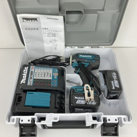 ЗЗ MAKITA マキタ 14.4v 充電式インパクトドライバ 充電器 バッテリー×2 ケース付 TD138D ブルー