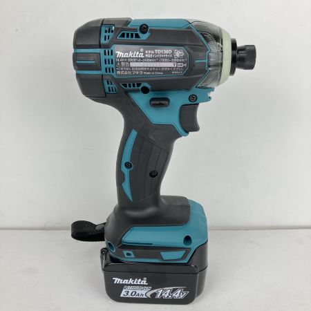ЗЗ MAKITA マキタ 14.4v 充電式インパクトドライバ 充電器 バッテリー×2 ケース付 TD138D ブルー