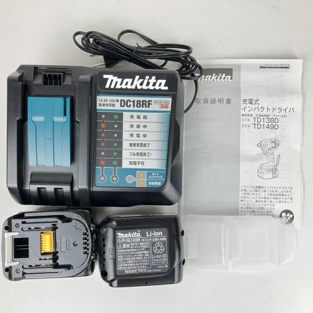 ЗЗ MAKITA マキタ 14.4v 充電式インパクトドライバ 充電器 バッテリー×2 ケース付 TD138D ブルー