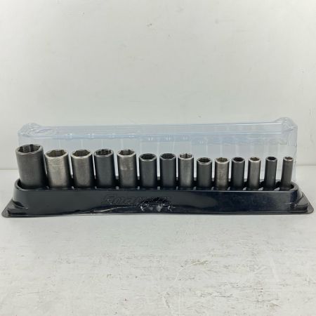 ЗЗ Snap-on スナップオン 差込角3/8 ディープソケットセット 14個 トレー付 PAKTY227 ブラック