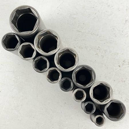 ЗЗ Snap-on スナップオン 差込角3/8 ディープソケットセット 14個 トレー付 PAKTY227 ブラック