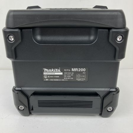 ЗЗ MAKITA マキタ 10.8/14.4/18/100v 充電式スピーカー ACアダプタ付 MR200 ブラック