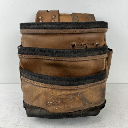 ЗЗ KNICKS 総ヌメ革使用3段腰袋 縁バリ チェーンタイプ ベルトループ・チェーン金具付 KNB-301DDX キャメル