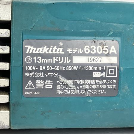 ЗЗ MAKITA マキタ 100v 13mm 電動ドリル ハンドル付 6305A ブルー