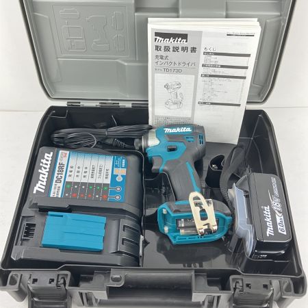 ЗЗ MAKITA マキタ 18v 充電式インパクトドライバ 充電器 バッテリー×1 ケース付 TD173D ブルー