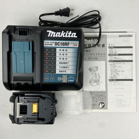 ЗЗ MAKITA マキタ 18v 充電式インパクトドライバ 充電器 バッテリー×1 ケース付 TD173D ブルー