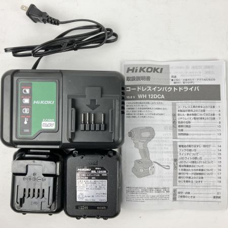 ЗЗ HiKOKI ハイコーキ 10.8v 充電式インパクトドライバ 充電器 バッテリー×2 ケース付 WH12DCA グリーン