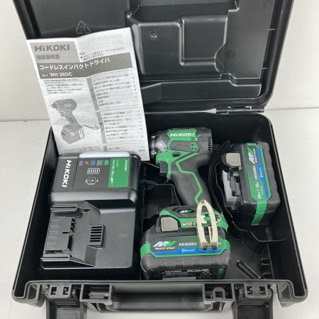 ЗЗ HiKOKI ハイコーキ 36v 充電式インパクトドライバ 充電器 バッテリー×2 ケース付 WH36DC ブラック×グリーン