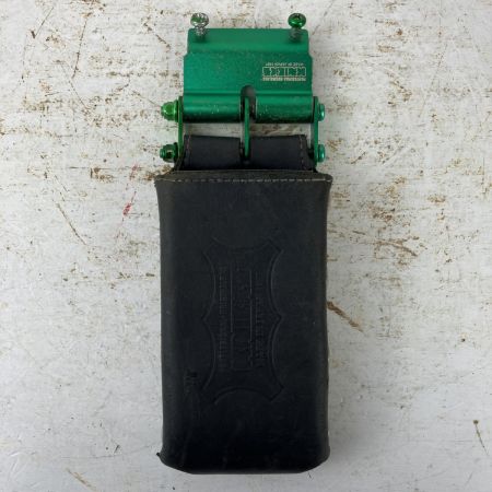 ЗЗ KNICKS 総ヌメ革 鳶レベルホルダー チェーン金具 ベルトループアタッチメント付 KBS-100LDX3 ブラック×グリーン
