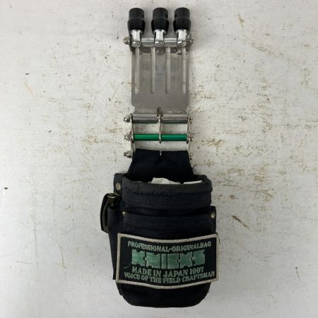 ЗЗ KNICKS コーデュラバリスティック生地 小物腰袋 ビットホルダ付 ワッペン後付け BA-202VADX ブラック×シルバー