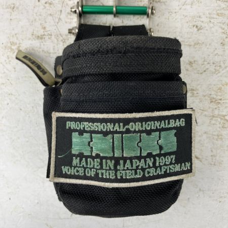 ЗЗ KNICKS コーデュラバリスティック生地 小物腰袋 ビットホルダ付 ワッペン後付け BA-202VADX ブラック×シルバー