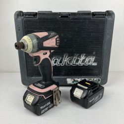 ЗЗ MAKITA マキタ 18v インパクトドライバ バッテリーx2 ケース付 TD145D ピンク Cランク