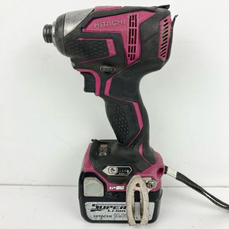 ЗЗ HITACHI 日立 14.4v 充電式インパクトドライバ 充電器 バッテリー×2 ケース付 WH14DDL2 ブラック×ピンク