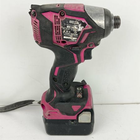ЗЗ HITACHI 日立 14.4v 充電式インパクトドライバ 充電器 バッテリー×2 ケース付 WH14DDL2 ブラック×ピンク