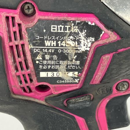 ЗЗ HITACHI 日立 14.4v 充電式インパクトドライバ 充電器 バッテリー×2 ケース付 WH14DDL2 ブラック×ピンク
