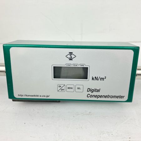ЗЗ 関西機器 単4電池×2別売 コーンペネトロメーター ケース付　校正歴不明 ｺｰﾝﾍﾟﾈﾄﾛﾒｰﾀｰ グリーン