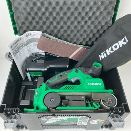ЗЗ HiKOKI ハイコーキ 76mm 36v 充電式ベルトサンダ 充電器 研磨ベルト ケース付 ※バッテリーなし SB3608DA グリーン
