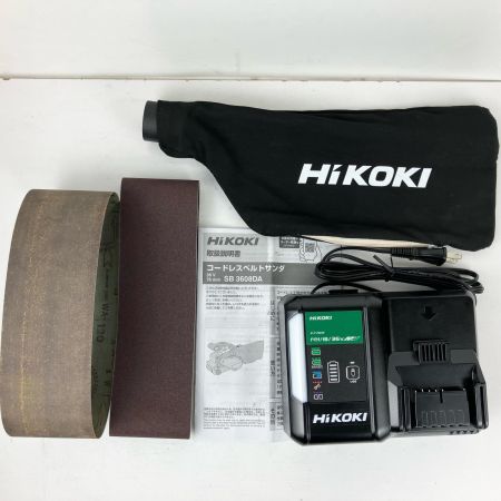 ЗЗ HiKOKI ハイコーキ 76mm 36v 充電式ベルトサンダ 充電器 研磨ベルト ケース付 ※バッテリーなし SB3608DA グリーン