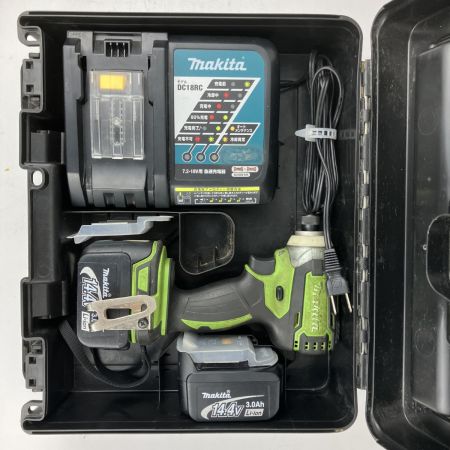 MAKITA マキタ 14.4v インパクトドライバ バッテリーx2 充電器 ケース付 TD136D 黄緑