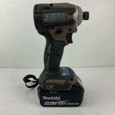 ЗЗ MAKITA マキタ 18v 充電式インパクトドライバ バッテリーx1付 TD171D ブラウン