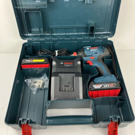 ЗЗ BOSCH ボッシュ 18v 12.7mm 充電式インパクトドライバ レンチ 充電器 バッテリー×2 ケース付 GDX18V-180 ネイビー