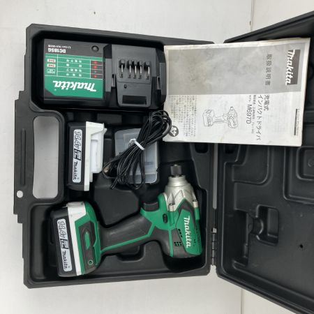 ЗЗ MAKITA マキタ 14.4v インパクトドライバ バッテリーx2 充電器 ケース付 M697D グリーン