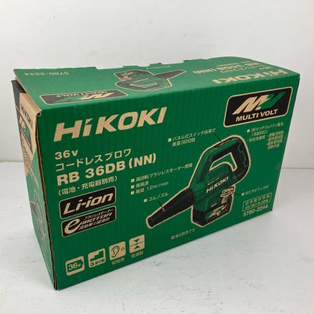 ЗЗ HiKOKI ハイコーキ 36v 充電式ブロワ ノズル 取説 箱付 ※充電器・バッテリーなし RB36DB グリーン