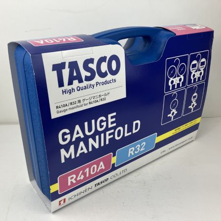 ЗЗ イチネンTASCO マニホールドセット ホース チャージバルブx2付 TA122FB ブルー