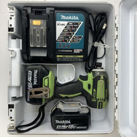 ЗЗ MAKITA マキタ 18v 充電式インパクトドライバ バッテリーx2 充電器 ケース付 TD149D 黄緑