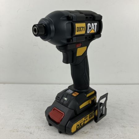 ЗЗ CATERPILLAR CAT 18v 充電式インパクトドライバ バッテリーx2 充電器 ケース付 DX71 ブラック×イエロー