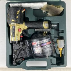 ЗЗ HITACHI 日立 90mm 高圧 エア釘打ち機 取説 ケース付 NV90HMC ゴールド×ブラック Cランク