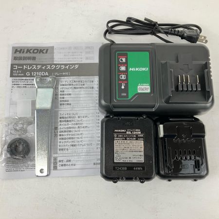 ЗЗ HiKOKI ハイコーキ 10.8v 100mm 充電式ディスクグラインダー 充電器 バッテリー×2 ケース付 G1210DA ブラック