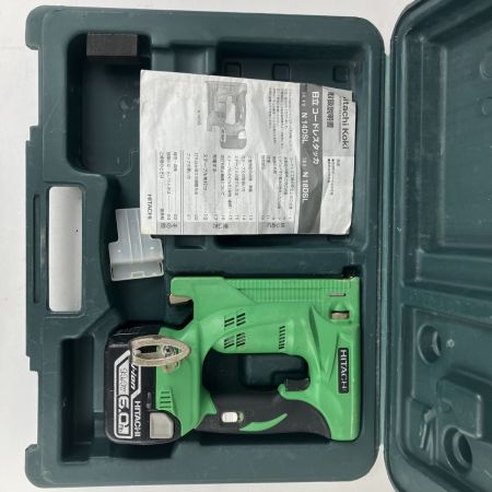 ЗЗ HITACHI 日立 14.4v 13mm コードレスタッカ バッテリーx1 ケース付 充電器なし N14DSL グリーン