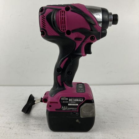 ЗЗ HITACHI 日立 14.4v インパクトドライバ バッテリーx2 充電器 ケース付 WH14DBAL2 ピンク
