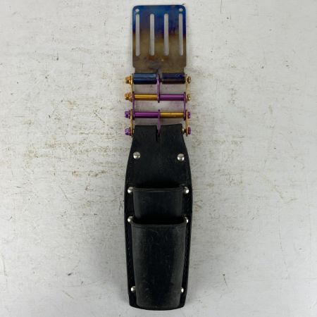 ЗЗ KNICKS チェーン式親子2段LLタイプホルダー チタンベルトループ付 KB-201PLLDX TIT-15Y ブラック