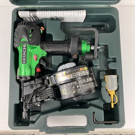 ЗЗ HITACHI 日立 65mm 高圧 エア釘打ち機 ケース付 NV65HMC グリーン