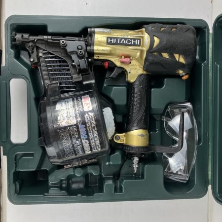 ЗЗ HITACHI 日立 90mm 高圧 エア釘打ち機 ケース付 NV90HMC ゴールド